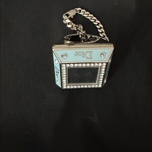 Dior Silver and Light Blue Charm Necklace